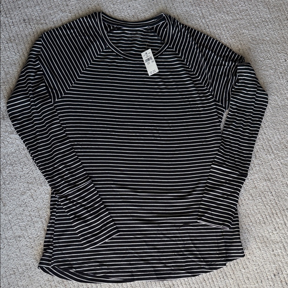 Aerie Thumbs Up Ribbed Raglan Long Sleeve Tee Shirt NWT